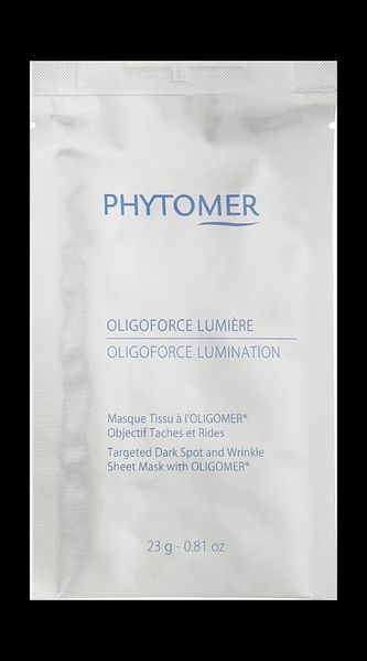Відновлююча, освітлююча тканинна маска проти зморшок та темних плям Phytomer Oligoforce Lumination Targeted Dark Spot and Wrinkle Sheet Mask 9359 фото