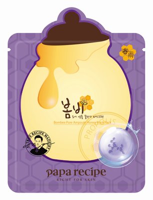 Тканинна маска для зменшення пор з екстрактом меду Papa Recipe Bombee Pore Ampoule Honey Mask, 25 г 11177 фото