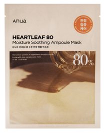 Заспокійлива маска для обличчя з екстрактом хауттюнії 80% Anua Heartleaf 80 Moisture Soothing Ampoule Mask, 27 мл 11299 фото