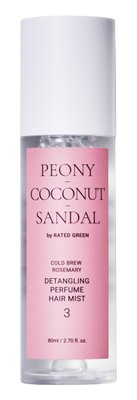 Парфюмированный мист для волос пион-кокос-сандал Rated Green Detangling Perfume Hair Mist Peony-Coconut-Sandal, 80 мл 11096 фото