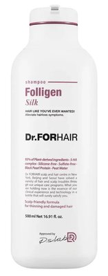 Шампунь для сухого та пошкодженого волосся Dr.Forhair Folligen Silk Shampoo, 500 мл 10603 фото