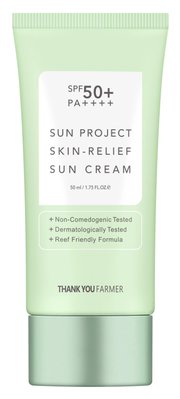 Успокаивающий солнцезащитный крем Thank You Farmer Sun Project Skin Relief Sun Cream, 50 мл 10927 фото