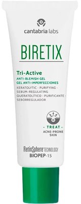 Гель три-актив для шкіри з висипаннями Cantabria Biretix Tri-Active Anti-Blemish Gel, 50 мл 15925 фото