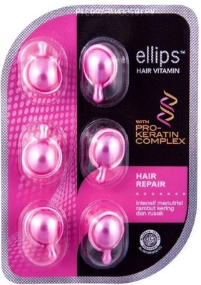 Капсули для волосся «Вiднoвлeння волосся» із Пpo-Кepaтинoвим Комплексом» Ellips Hair Vitamin Hair Repair, 6 шт х 1 мл 536 фото