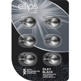 Капсули для волосся «Шовкова ніч» з Пpo-кepaтинoвим комплексом Ellips Hair Vitamin Silky Black, 6 шт х 1 мл 537 фото