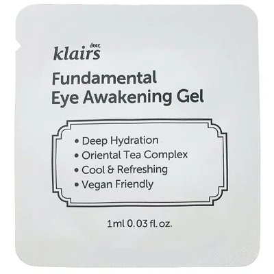 Тестер гель для повік проти набряків Dear, Klairs Fundamental Eye Awakening Gel, 1 мл 10468 фото