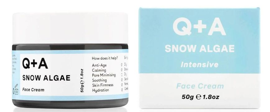 Крем для обличчя зі сніжною водорістю Q+A Snow Algae Intensive Face Cream, 50 г 9816 фото