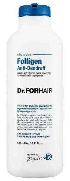 Шампунь проти лупи для ослабленого волосся Dr.Forhair Folligen Anti-Dandruff Shampoo, 500 мл 10765 фото
