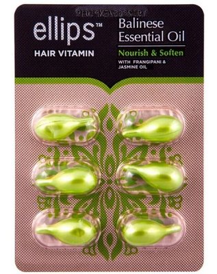 Капсули для волосся з маслом Плюмерії та Жасміну Ellips hair Vitamin Bali Nourish & Soften with Frangipani & Jasmine oil, 6 шт х 1 мл 540 фото
