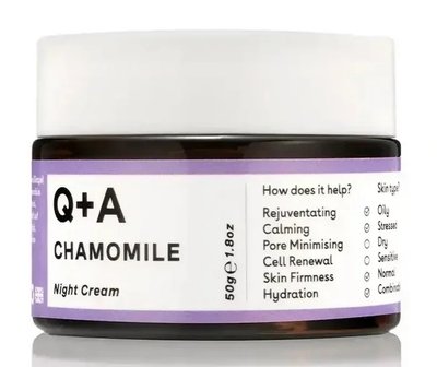 Нічний крем для обличчя Q+A Chamomile Calming Night Cream, 50 г 9819 фото