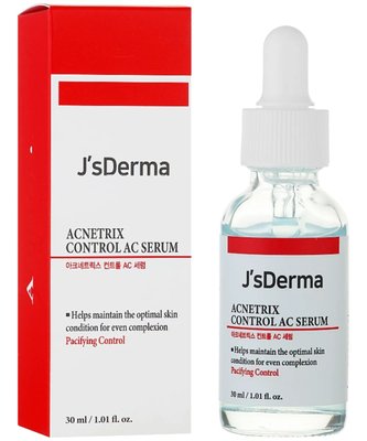 Сироватка заспокійлива з ніацинамідом і цинком J’sDerma Acnetrix Control AC Serum, 30 мл 9991 фото