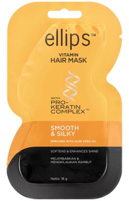 Маска для волосся "Бездоганний шовк" з Про-кератиновим комплексом Ellips Hair Mask Smooth & Silky, 18 гр 8222 фото