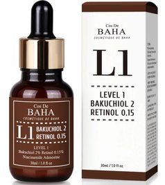 Антивiкoва сироватка для обличчя Cos De Baha L1 Bakuchiol & Retinol Serum, 30 мл 10094 фото