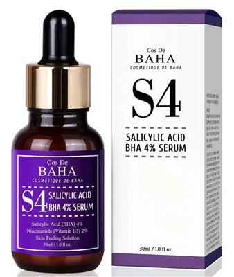 Сироватка з саліциловою кислотою 4% Cos De Baha S4 Salicylic Acid BHA 4% Serum, 30 мл 10100 фото